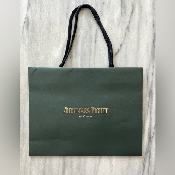 Audemars Piguet shopping bag 13”L x 6.25”W x 6.25”H interior has AP logo print - Picture 1 of 2
